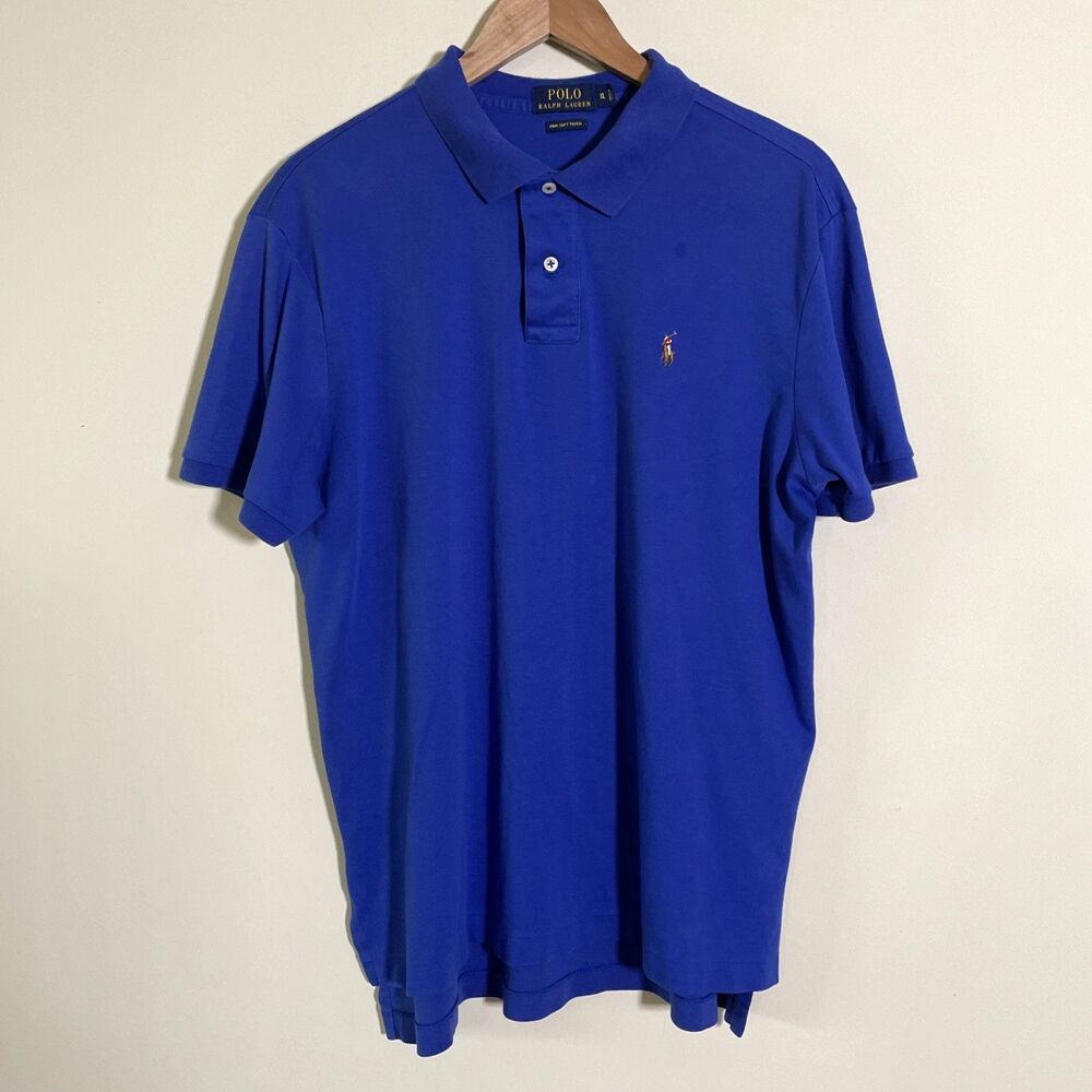 Polo Ralph Lauren Men's Pima Soft Touch Polo Shirt Size XL Blue Preppy Casual